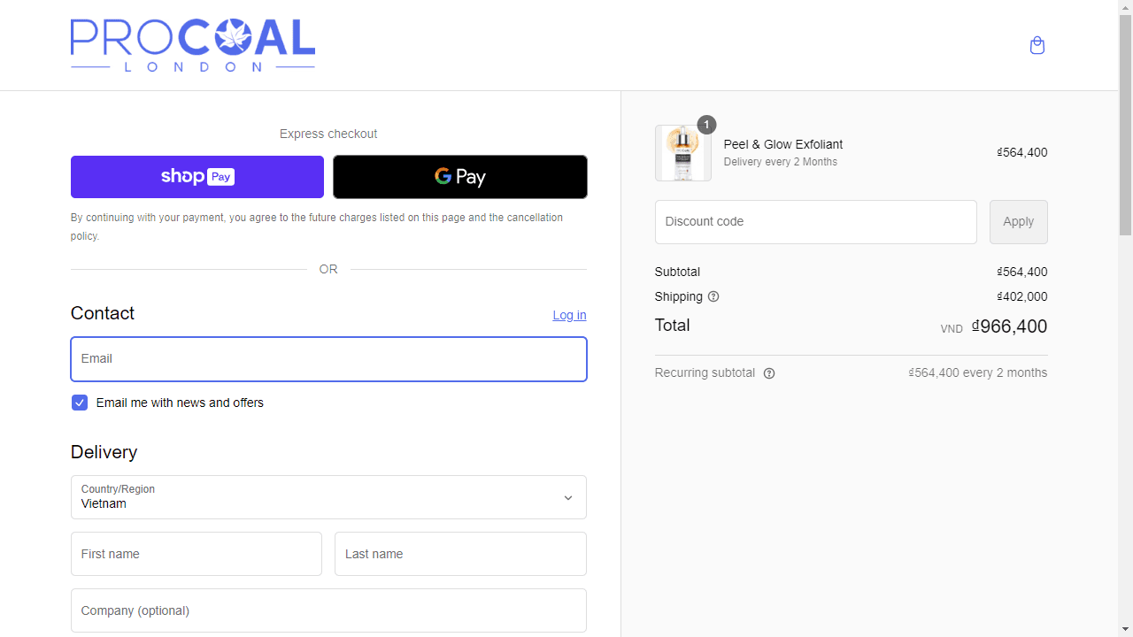 How to apply Procoal coupon code